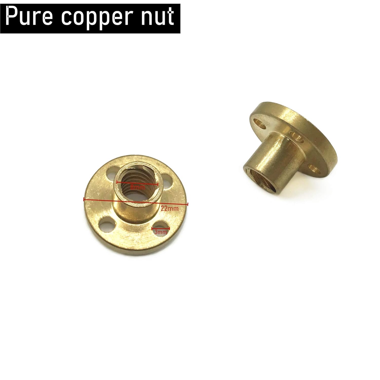 2PCS 350mm（13.78 Inches）Tr8x8 Lead Screw with T8 Brass Nut (Acme Thread, 2mm Pitch, 4 Starts, 8mm Lead) for LCD DLP SLA 3D Printer Z Axis and CNC Machine